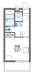 レオパレスオーキッドII 2階1Kの間取り