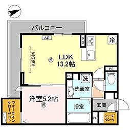 D-residence上甲子園 3階1LDKの間取り