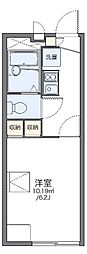 レオパレス千守 2階1Kの間取り