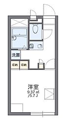 レオパレスリバー28 1Kの間取図画像