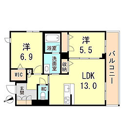 Seaside House 2LDKの間取図画像