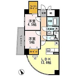 COCOMARINI 2LDKの間取図画像