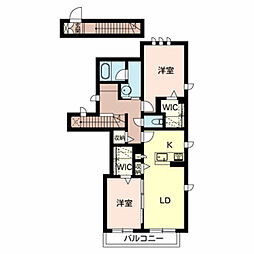 シャーメゾンヴェルテ 2LDKの間取図画像