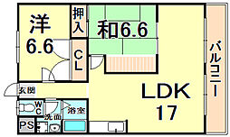 グランドメゾン昆陽 2LDKの間取図画像