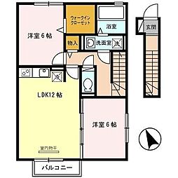 グレースメゾンB 2LDKの間取図画像