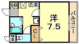 ライフ石町 1Kの間取図画像