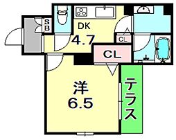 シャーメゾンブランシュ岡本 1DKの間取図画像