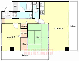 フォーラムノリタケ2 2LDKの間取図画像