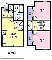 コロニアルヒルズオーク1 2LDKの間取図画像