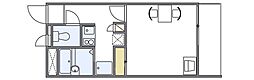 レオパレス灘北 1Kの間取図画像