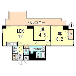 東灘レックスマンション 2LDKの間取図画像