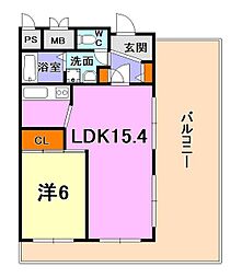 藤和ライブタウン本山フロインドビル 1LDKの間取図画像