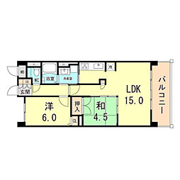 ワコーレヴィータ森北町 2LDKの間取図画像