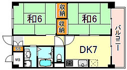プラントパイン御影 2DKの間取図画像