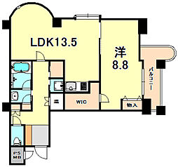 チェリービュウ芦屋川 1LDKの間取図画像