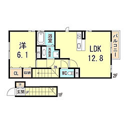 D-room曾和 1LDKの間取図画像