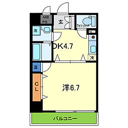 モアライフ魚崎 1DKの間取図画像