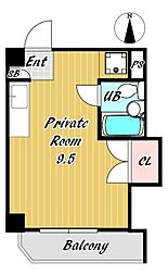 ドミトリー石屋川 1DKの間取図画像