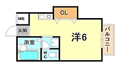 アクシス北青木 1Kの間取図画像
