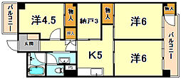 六甲台ハウス3号棟 3SKの間取図画像