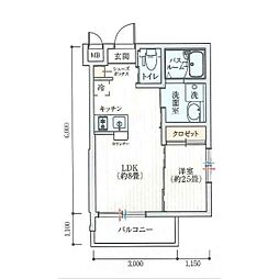 ワコーレヴィータ六甲ステージア 1LDKの間取図画像