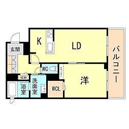 CasaDuo住吉 1LDKの間取図画像