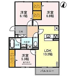 エレナ本山 3LDKの間取図画像