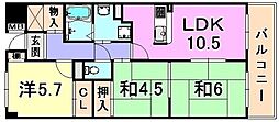 ハートランド甲南 3LDKの間取図画像