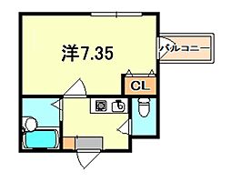 シャルムメゾン本庄 1Kの間取図画像