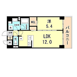 シェリール六甲道 1LDKの間取図画像