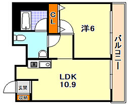 イーストコート2番街 1LDKの間取図画像