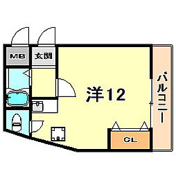 サンビルダーギャラリーコート王子公園 ワンルームの間取図画像