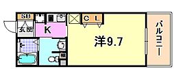 KDXレジデンス甲南山手 1Kの間取図画像