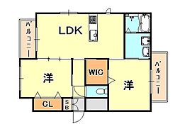 シャーメゾン芦屋親王塚 2LDKの間取図画像