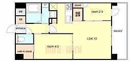 THE SENSE RESIDENCE 甲南山手 2LDKの間取図画像
