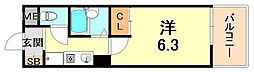 ラ・メルベーユ 1Kの間取図画像