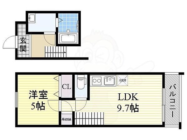 フジパレス谷町A棟 ｜大阪府大阪市天王寺区生玉寺町(賃貸タウンハウス1LDK・2階・38.33㎡)の写真 その2