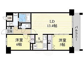 F-TAMATSUKURI  ｜ 大阪府大阪市東成区中道４丁目12番26号（賃貸マンション2LDK・9階・60.40㎡） その2