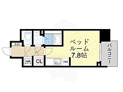 BLAU本町東 6階ワンルームの間取り