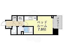 BLAU本町東 12階ワンルームの間取り