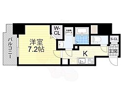 La Douceur谷町 13階1Kの間取り