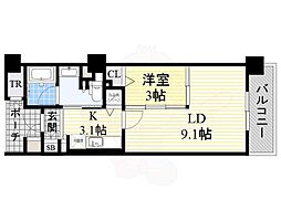 ロイヤルパークス桃坂 2Kの間取図画像