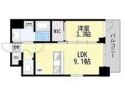 S-RESIDENCE松屋町asence 1LDKの間取図画像
