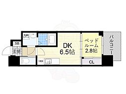 コンフォリア・リヴ淡路町一丁目 1DKの間取図画像