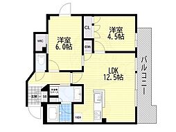 STANDZ四天王寺前夕陽丘 2LDKの間取図画像