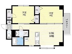 AM夕陽丘セカンド 1LDKの間取図画像