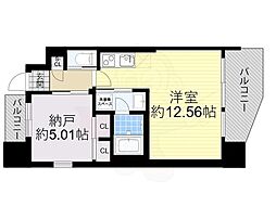 プレジオ玉造 ワンルームの間取図画像
