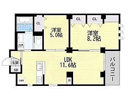 エムズ谷六 2LDKの間取図画像