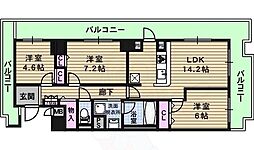 ニューシティーアパートメンツ上町台 3LDKの間取図画像