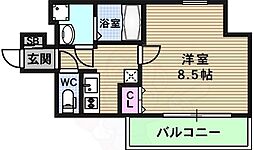 ピアグレイス上本町 1Kの間取図画像